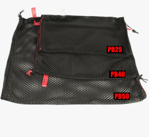 Set of Power Bags in three mesh sizes PB25, PB40, PB50 for swim resistance training