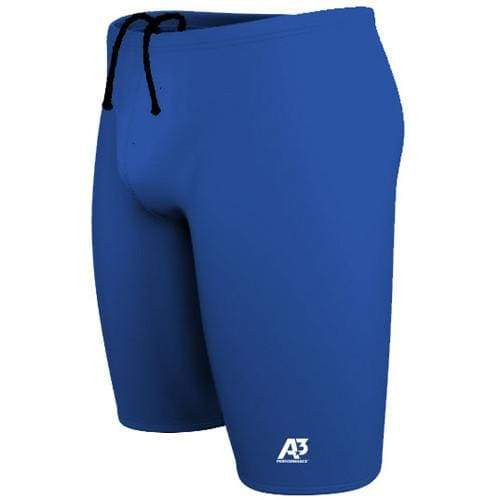 A3 Performance men’s solid blue jammer swimsuit with drawstring waist