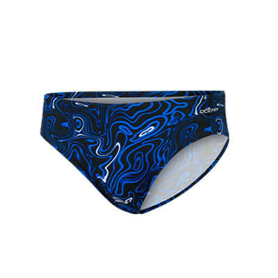 Dolfin Reliance Men’s Racer Swimsuit – Forcefield Blue Print | Chlorine-Resistant Competition Swimwear